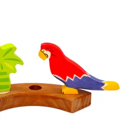 wooden parrot ring plugs, Christmas Birthday plug, parrot ara toddler