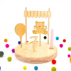 Set Piatto di compleanno in legno, Piatto di compleanno per bambini