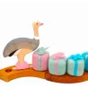 Birthday rings Ostrich bird plug, Ostrich bird figure wooden rings