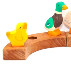 Chick birthday wooden ring, wood Crab plug, Birthday chick toddler gift