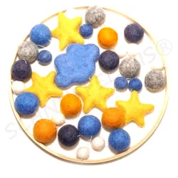Filzkugel Baby Mobile, nachhaltiges Geschenk Baby, Einschlafhilfe Kind