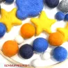 felt balls mobile, elt balls baby mobile DIY sky, felt balls DIY set