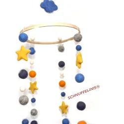 felt balls mobile, elt balls baby mobile DIY sky, felt balls DIY set