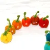pumpkins 6pcs. set colorful ornaments, pumpkins ring plugs idea, cute pumpkins