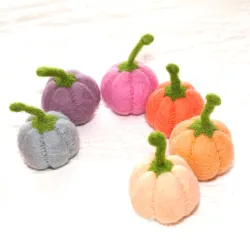 pumpkins 6pcs. set colorful ornaments, pumpkins ring plugs idea, cute pumpkins
