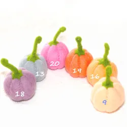 pumpkins 6pcs. set colorful ornaments, pumpkins ring plugs idea, cute pumpkins