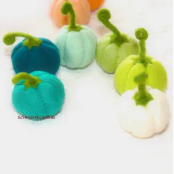 pumpkins 6pcs. set colorful ornaments, pumpkins ring plugs idea, cute pumpkins
