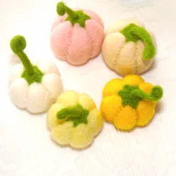 pumpkins 6pcs. set colorful ornaments, pumpkins ring plugs idea, cute pumpkins