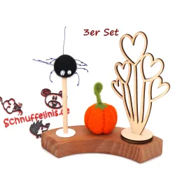 Spider Pumpkin Hearts Autumn Set, funny Birthday rings plug 3pcs. set