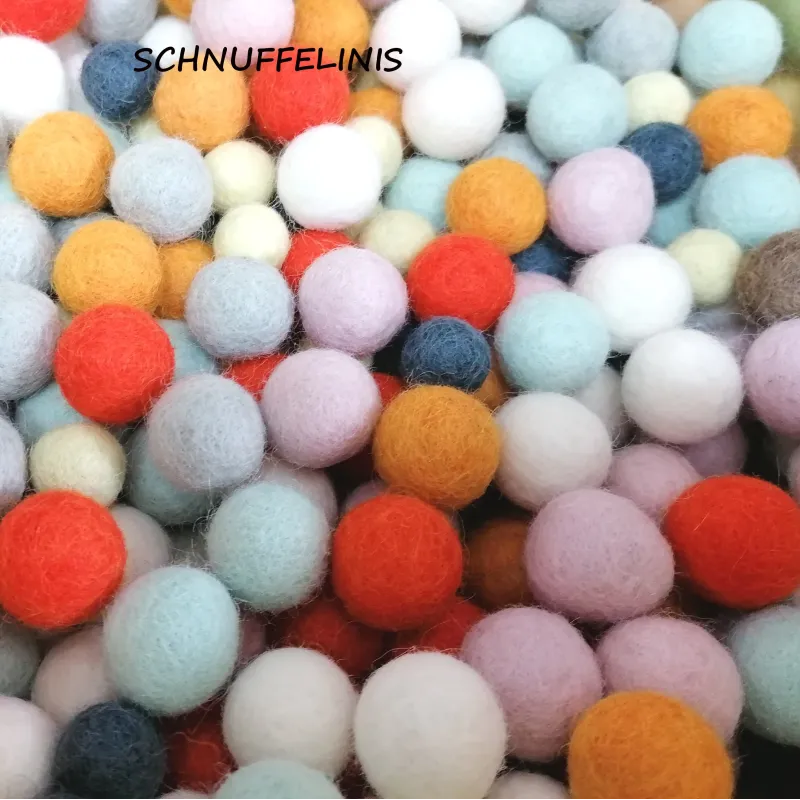 Filzkugeln Set sanfte Farben, Pastel Filzkugel, Mobile Filzkugeln