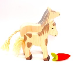 Geburtstagsringe Pferd Fohlen Motivstecker, Pony Steckfigur Holzringe