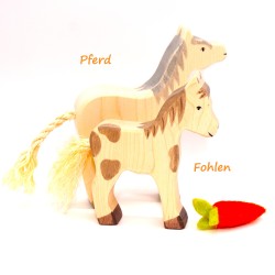 Birthday rings foals motif plug, foals plug-in figure wooden rings