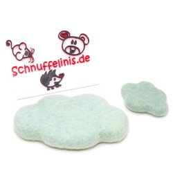Set di taler con stelle di feltro, Nuvola di feltro menta