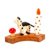 gatto motivi anelli albero spine, Agnello di legno festoso anelli annuali gatto bianco e nero