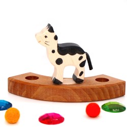 Katze Motivstecker Jahresringe schwarz weiß gefleckt