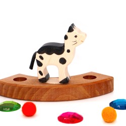 gatto motivi anelli albero spine, Agnello di legno festoso anelli annuali gatto bianco e nero