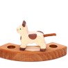 Cat wood plug annual rings white brown