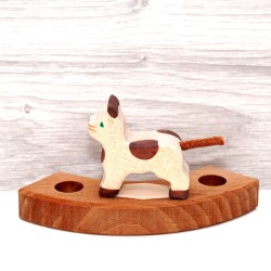gatto motivi anelli albero spine, Agnello di legno festoso anelli annuali gatto nero marrone