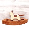 Cat wood plug annual rings white brown