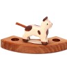 Cat wood plug annual rings white brown