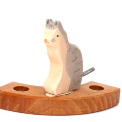 sitting cat animals Birthday rings plug, plug wooden rings cat