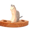 gatto motivi anelli albero spine, Agnello di legno festoso anelli annuali gatto grigio