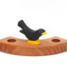 Geburtstagsringe Amsel Holztiere, Stecker Motiv Amseln schwarz