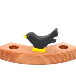 Geburtstagsringe Amsel Holztiere, Stecker Motiv Amseln schwarz