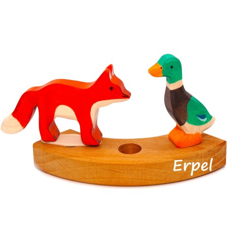 Erpel 4 Motivstecker Jahresringe grün