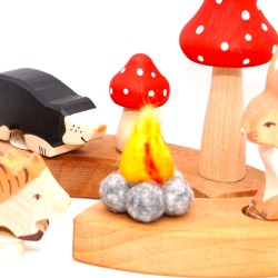 Filzfeuer Lagerfeuer 5cm, Feuer Geburtstagsringe Motivstecker für Grimms