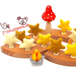 Filzfeuer Lagerfeuer 5cm, Feuer Geburtstagsringe Motivstecker für Grimms