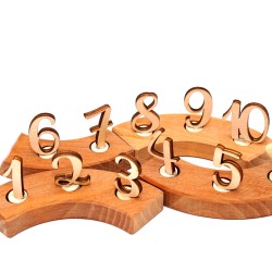 Numeri in legno da 1 a 10, Set di 10 numeri di compleanno