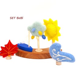 Autunno Vento e tempo Spilli decorativi per anelli annuali Set blu