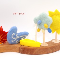 Autunno Vento e tempo Spilli decorativi per anelli annuali Set blu