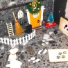 Miniatur Wichtel Fußspuren Tür Set, Wichtel Türen Holz