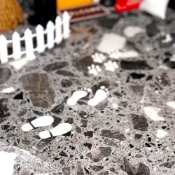 Miniatur Wichtel Fußspuren Tür Set, Wichtel Türen Holz