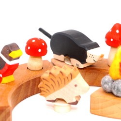 wooden hedgehog ring plugs, Christmas Birthday plug toddler