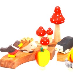 Igel Steckfigur Holzigel Motivstecker Jahresringe