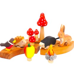 Igel Steckfigur Holzigel Motivstecker Jahresringe