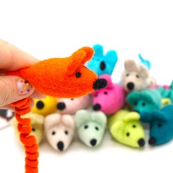 Jouet pour chat souris en feutre avec queue spirale, souris feutrées