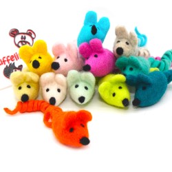 cat toy felt mouse, felt mice ornaments, cat toy felted mouse