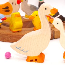 Gänse Mama für Geburtstagsringe, Gans Holztiere Motivstecker Grimms