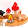 Lepre Agnello di legno festoso anelli annuali Lepre per grimms