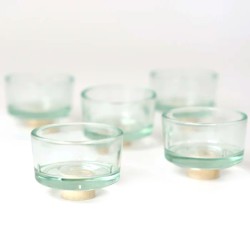 Teelichthalter Glas für Jahresringe, Stecker Teelichter