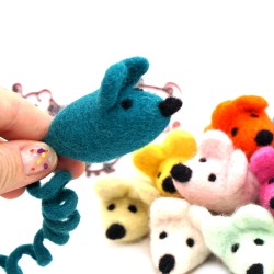 cat toy felt mouse, felt mice ornaments, cat toy felted mouse