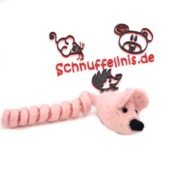 Jouet pour chat souris en feutre avec queue spirale, souris feutrées