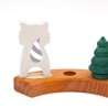 procione motivi anelli albero spine, Agnello di legno festoso anelli annuali procione