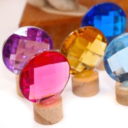 Kaleidoscope plugs for Grimms, glitter stones children birthday