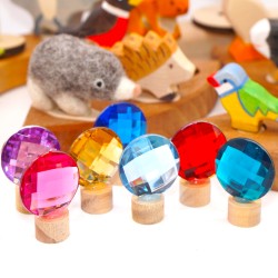 Kaleidoscope plugs for Grimms, glitter stones children birthday