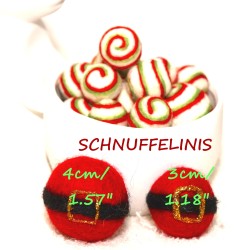 Weihnachtsmann Kugeln aus Filz, Filzkugeln Weihnachtsbaum